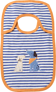 Lätzchen mit Streifen & Hunde-Applikation, blau ALANA