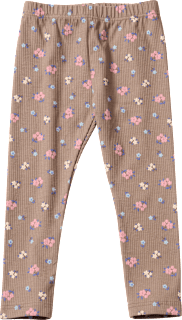 Leggings mit Blumen-Muster & Ripp-Struktur, braun, Gr. 110 ALANA