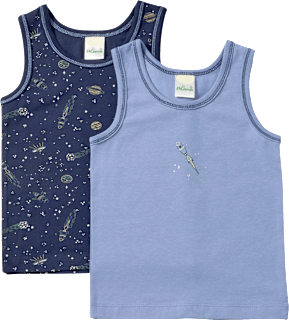 Unterhemden mit Weltraum-Muster, blau, Gr. 122/128 ALANA