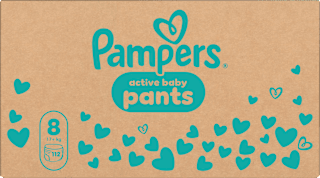 Plienkové nohavičky veľ. 8 (17+ kg) Monthly Box Pampers active baby