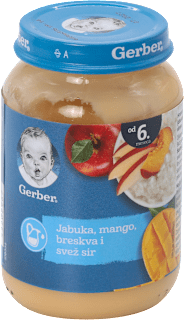 Voćna kašica - jabuka, mango, breskva i svež sir Gerber