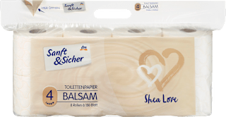Toilettenpapier Balsam 4-lagig (8x150 Blatt) Sanft&Sicher