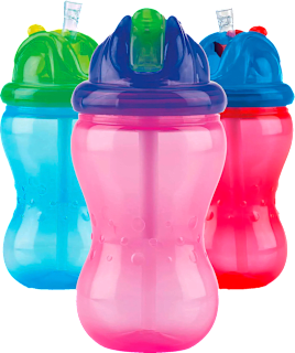 Pahar cu pai Nuby Flip-it 12 luni+, 360ml Nûby