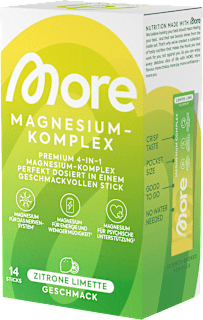 Magnesium-Komplex Sticks 14 St, Zitrone Limette Geschmack More Nutrition