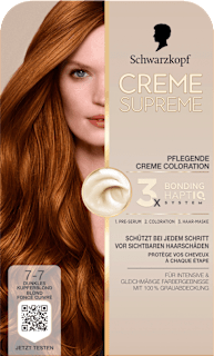 Dauerhafte Coloration Creme Supreme - Nr. 7-7 Dunkles Kupferblond Schwarzkopf CREME SUPREME