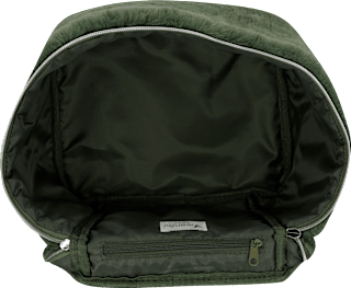 Kosmetiktasche rund in Felloptik dunkelgrün manòu