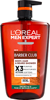 Sprchovací gél na telo, vlasy a bradu Barber Club X3 L'ORÉAL PARiS MEN EXPERT