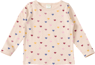  Langarmshirt mit Herz-Muster & Ajour-Struktur, beige, Gr. 110 ALANA