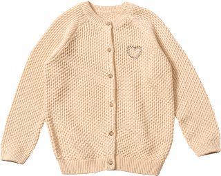 Strickjacke mit Herz-Stickerei, beige, Gr. 140 ALANA