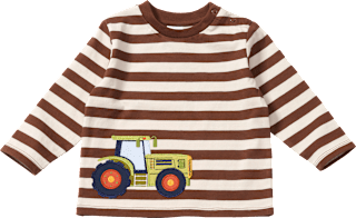 Langarmshirt mit Traktor-Applikation, braun & beige, Gr. 86 ALANA