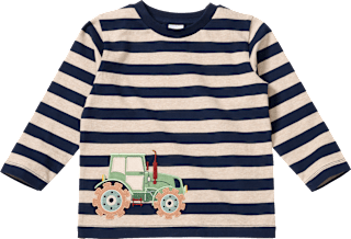 Langarmshirt mit Traktor-Applikation, blau & beige, Gr. 104 ALANA
