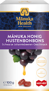 Manuka Honig Hustenbonbons Schwarze Johannisbeeren-Geschmack Manuka Health