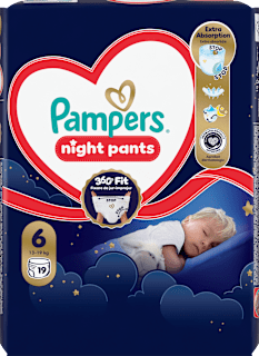 Éjszakai bugyipelenka, 6-os méret, 13-19 kg Pampers night pants