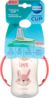 Kubek treningowy z miękkim ustnikiem 320 ml Cute Animals różowy Canpol babies
