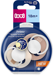 Smoczek silikonowy, dynamiczny Prime 18m+ Ivory Glow/Blush Glow LOVI