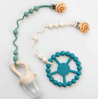 Set lănțișoare de silicon pentru suzetă, verde  babysnugg