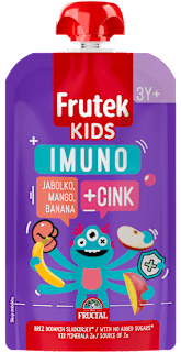 Sadna kašica KIDS IMUNO iz jabolk, manga in banan z dodatkom cinka, od 3. leta Frutek