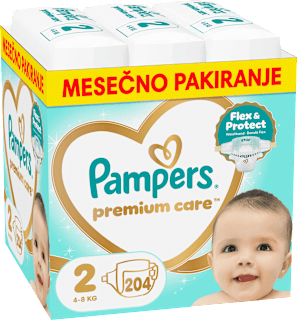 Plenice velikost 2 - mesečno pakiranje (4-8 kg) Pampers Premium Care