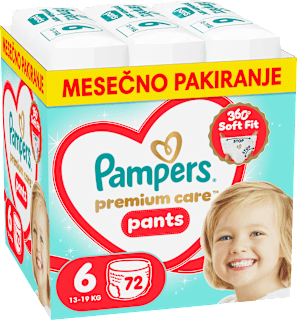 Hlačne plenice velikost 6 - mesečno pakiranje (13-19 kg) Pampers Premium Care