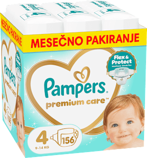 Plenice velikost 4 - mesečno pakiranje (9-14 kg) Pampers Premium Care