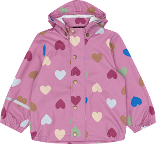Regenjacke mit Herz-Muster, rosa, Gr. 122/128 Mikk-Line