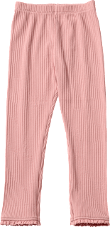 Leggings mit Ripp-Struktur & Spitzensaum, rosa, Gr. 122 ALANA