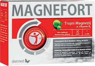 Prehransko dopolnilo z magnezijem in vitaminom B6 Magnefort dietmed