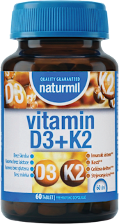 Prehransko dopolnilo vitamin D3 + K2 naturmil