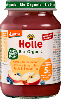 Био пюре Ябълка и боровинка 5м+ Holle