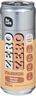 ZERO kombucha z okusom ledenega čaja, breskev BeLife