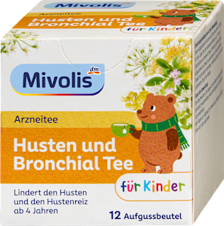 Arzneitee, Husten & Bronchial Tee für Kinder (12 Beutel) Mivolis