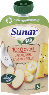 Kapsička jablko, banán, ananás a kokos Sunar
