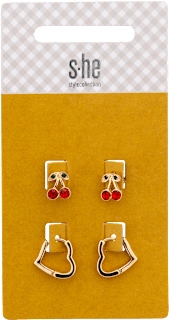 Ohrstecker-Set Herz und Kirsche  s-he stylecollection