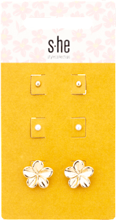 Ohrstecker-Set Blumen gold  s-he stylecollection