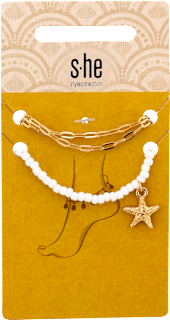 Fußketten-Set Meeresmotive gold s-he stylecollection