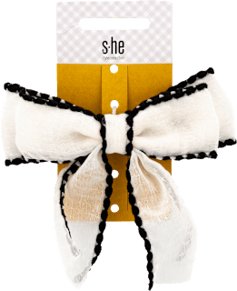 Patentspange Schleife schwarz/weiß s-he stylecollection