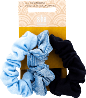 Scrunchie blau und schwarz 7 cm s-he stylecollection