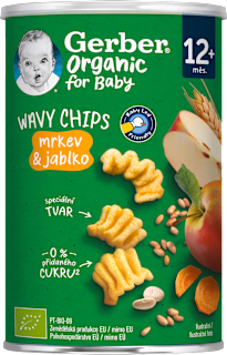 Wavy chips mrkev & jablko Gerber Organic