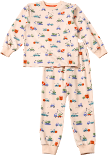 Schlafanzug Pro Climate mit Baustellen-Muster, beige, Gr. 110/116 ALANA