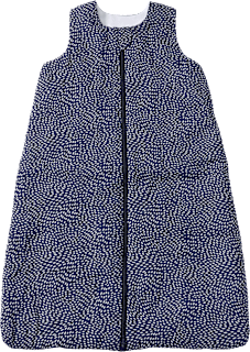 Schlafsack 2 TOG aus Musselin mit Punkte-Muster, blau, 80 cm ALANA