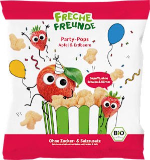 Kindersnack Party Pops Apfel Erdbeere ab 1 Jahr Freche Freunde