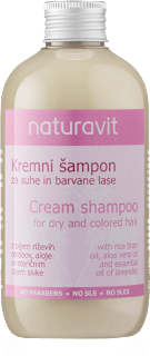 Kremni šampon za suhe, poškodovane in barvane lase Naturavit