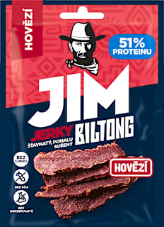 Jim Jerky Biltong maso sušené hovězí Emco