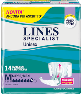Pannoloni a mutandina super/maxi taglia M LINES