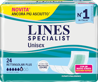 Assorbenti rettangolari plus unisex LINES