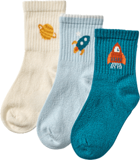 Tennissocken mit Weltall-Motiven, blau + gelb, Gr. 27/29 ALANA