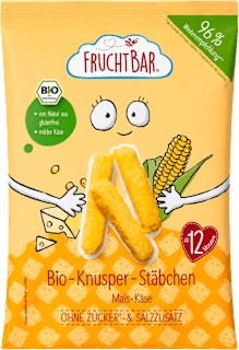 BIO Chrupki kukurydziane o smaku serowym od 12. miesiąca FruchtBar