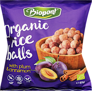 Bio extrudált rizsgolyó szilva-fahéj Biopont