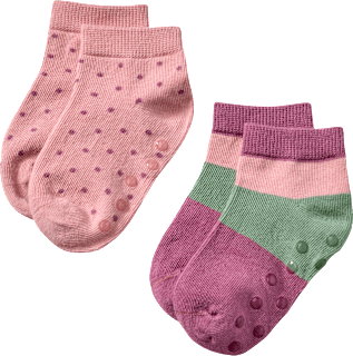 ABS Sneaker Socken mit Punkte-Muster, rosa & grün, Gr. 23/26 ALANA
