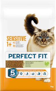 Trockenfutter Katze sensitive 1+ mit Truthahn, Adult PERFECT FIT
